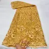 Renda Bordada Africana Renda Africana com Cordão Bordada com Lantejoulas Tecido de Renda para Vestido de Casamento