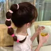 Goma para el pelo elástica al por mayor en caja para niñas coleta alta cuerda para la cabeza goma para el pelo cubierta de cuero nuevo color banda para el pelo cuerda para el pelo