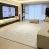 Tapete estilo italiano, minimalista, sem lavagem para salas de estar e quartos, adequado para sofás e mesas de centro, à prova d'água e resistente a manchas, com toque luxuoso, fácil de limpar e design espesso de cobertura total