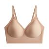 Base Líquida Invisible Sin Costuras Sin Talla Ropa Interior para Mujer Reveladora de Busto Grande Pequeño Push-Up Fino Color de Piel Oscuro Sujetador Chaleco
