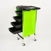 Carrito de salón de belleza, carrito de herramientas para salón de peluquería, carrito para permanente y tinte de barbería, carrito de estante de almacenamiento multifuncional de acero inoxidable