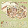 Pegatinas de Escena en Miniatura de Papel, Pegatinas de Escena para Decoración de Diario Temáticas de Tienda de Tiempo Vintage, Pegatinas de Materiales para Manualidades