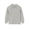 Camiseta Básica de Algodón Puro Sangbaomai Primavera y Otoño para Niños Manga Larga Invierno Niñas Cuello Medio Alto Color Sólido Engrosada