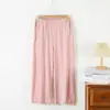Pantalones Cropped Rectos de Bolsillo de Algodón Puro para Mujer, Color Sólido Casual, Pantalones para Dormir en Casa, Dropshipping Primavera y Verano