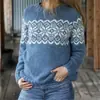 Desejo suéter de tricô da moda com gola redonda, blocos de cor, corte solto, novo estilo europeu e americano, best-seller da Amazon, para mulheres