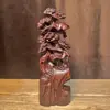 Ébano Esculpido Pinheiro Grou Longevidade Ornamentos Mogno Esculpido Artesanato Madeira Maciça Acessórios para Casa Mobiliário de Sala de Estar Presentes