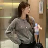 Suéter de punto súper bonito para mujer, nuevo estilo, atuendo de otoño e invierno, chaqueta suéter, top exterior pequeño azul