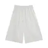 ALINDM Plus Size Calça Cropped de Verão Feminina Super Estilosa Alto Estilo 100kg Solta Roupa de Trabalho Calça de Perna Larga