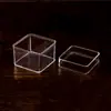 Caja de Dulces Transparente Cuadrada Pequeña con Tapa y Esquinas Redondeadas, Empaque de Regalo para Joyería, Caja Transparente para Empaque de Dulces de Menta