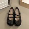 Zapatos Mary Jane de una sola tira para mujer, moda versátil nueva primavera/verano 2026, puntera dividida planos transpirables retro