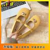 Zapatos de tacón bajo sencillos combinados con faldas, Zapatos Mary Jane para mujer, Nuevo estilo retro Primavera 2025, Estilo de noche suave, Zapatos de tacón con punta redonda para mujer