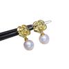 Accesorios de joyería de bricolaje, pendientes de plata de ley S925 con forma de flor y perla, soporte vacío para pendientes de moda, material de soporte de plata para mujer
