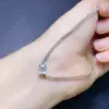 Pulseira de Água-Marinha Natural com Pedra Principal 4*6mm, Cravação em Prata S925, Processo de Galvanoplastia, Conserva a Cor e Não Desbota!