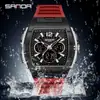 Reloj Electrónico Sanda Aliexpress Más Vendido, Moderno y Genial, con Tres Zonas Horarias, Cronómetro Segmentado, Luminoso, Forma de Barril, Reloj de Doble Movimiento
