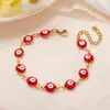 Tohm Pulsera de Acero Inoxidable Color Mixto Chapado en Oro 8mm Forma de Ojo Hecha a Mano Moda Colorida Esmalte Accesorio Pulsera para Mujeres