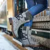Estación independiente de media pantorrilla comercio exterior talla extra botas Martin para mujer otoño e invierno nuevas tacón cuadrado cordones traseros botas de punto europeas y americanas para mujer