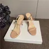 Sandálias de Salto Alto Verão 2026 Novo Estilo Tiras Cruzadas com Strass Bico Aberto Sandálias Versáteis com Tira no Tornozelo Sexy Emagrecedoras para Mulheres