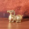 Adornos de Oveja de Latón Cabra Microtallada Micro-Paisajismo Escritorio Mascota de Té Oveja del Zodiaco Adornos Decorativos de Latón Artesanías