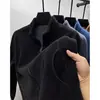 Ropa de vellón para hombre, cárdigan de vellón polar, suéter para hombre, otoño e invierno, forrado con vellón, grueso, cálido, informal, chaqueta de cuello, deportiva para hombre
