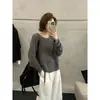 Tricô de Linho Mmc Feminino Estilo Novo Primavera e Verão Linha Treze de Guangzhou Estilo Coreano Solto e Relaxado Manga Longa Proteção Solar Saída de Praia