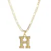 Amazon Transfronterizo Nuevo Collar de 26 Letras Collar con Colgante de Letra Cadena Extendida de Clip de Papel Joyería Gótica para Mujeres