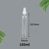 Frasco spray PET transparente de 30ml/60ml/180ml/120ml para loção cosmética, frasco de hidratação com pressão.