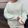 Suéter de Imitación de Visón Transfronterizo Europeo y Americano para Otoño e Invierno para Mujer, Estilo Perezoso, Holgado, Tejido Súper Suave de Manga Larga para Mujer, Versátil