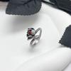 Anillo de plata de ley s925 con diseño de loto rojo del sur, estilo étnico vintage mate, joyería de ágata roja, accesorios femeninos.