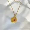 Tienda de oro con colgante de ángel bebé de oro antiguo, amor de diamante, cierre de seguridad, collar largo para mujer que no se decolora, colgante