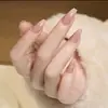 Uñas de Otoño e Invierno Estilo Coreano Ins con Vibras, Uñas Portátiles en un Color Rosa Piel de Gama Alta que Ilumina el Cutis