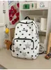 Mochila versátil y linda estilo coreano ins con estampado de lunares y cuadros, con motivos de estrellas, muy elegante, para uso diario