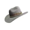 Venta al por mayor de fábrica moda cinta decorativa sombrero de lana sombrero de fieltro de oveja gris