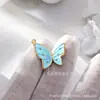 Aço Inoxidável Borboleta Gotejamento de Óleo Banhado a Ouro Diamante Pingente DIY Acessórios de Joia Pulseira Colar Brincos Acessórios Pingente