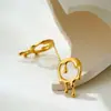 Pendientes de diseño de alta gama de moda europea y americana, chapados en cobre oro de 18 quilates, pendientes de gota de lava líquida, clip para el cartílago del oído