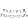 Bandera de Halloween Láser Calavera Banner Guirnalda Decoración Fiesta de Halloween Letras Coloridas Colgante de Papel Flor de Jalón