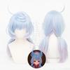 Xiaoyao tour Genshin Impact fengdan xigewen peruca cosplay original simulação couro cabeludo topo amarrar cabelo rabo de cavalo duplo cosplay