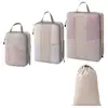 Bolsa de Almacenamiento de Viaje de Compresión Seleccionada Cuidadosamente Set de 9 Piezas Empaque Separado Bolsa de Almacenamiento de Malla con Cordón Bolsa Organizadora para Equipaje, Maquillaje y Artículos de Tocador
