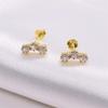 Pendientes de estrella de cinco puntas con personalidad creativa transfronteriza con diamantes de plata esterlina S925 nuevos de Europa y Estados Unidos, joyería al por mayor