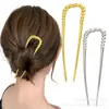Horquillas en forma de U Europeas y Americanas, Horquillas de Aleación de Alta Gama para la Parte Trasera de la Cabeza, Elegantes Horquillas para Moños para Mujeres, En Stock
