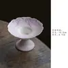 Quemador de Incienso Miyan Hecho a Mano de Cerámica con Forma de Flor de Tallo Alto, Quemador de Aromaterapia para Interiores Estilo Chino Pintado a Mano Creativo, Soporte para Varillas de Incienso, Portavelas Pequeño