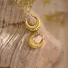 Brincos de Tarraxa Sólidos Martelados Geométricos Irregulares de Aço Inoxidável, Simples e Versáteis, Banhados a Ouro 18K, Transfronteiriços