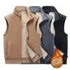 Chaleco de terciopelo dorado con forro polar para otoño e invierno, nuevo, para hombre, a prueba de frío, cálido, tipo chaqueta para personas de mediana edad y mayores
