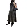 Nuevo Producto de Verano: Vestido Casual de Algodón a Cuadros Estilo Universitario con Cuello Redondo