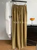 Pantalones Arrugados Perezosos de Pierna Ancha Pierna Recta para Mujer Cintura Elástica Simple Casual Cordón Pantalones de Color Sólido Longitud al Suelo 2026 Primavera Verano