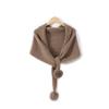 24 Nuevo Estilo Toalla Triangular de Punto de Cachemira Bola de Pelo para Mujer Bufanda de Cachemira de Lujo Ligero para Regalo Bufanda Cálida Elegante
