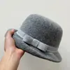 Chapéu de Pescador Novo Outono/Inverno 2025 Foto Real Chapéu de Balde Estilo Hepburn Lã Chapéu de Balde Quente da Moda Chapéu Alto Estilo Pequeno Chanel