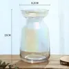 Jarrón de vidrio electrochapado de lujo ligero, recipiente transparente moderno y simple para flores hidropónicas, decoración de alto valor estético para sala de estar y mesa de comedor