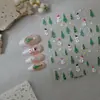 Lindas decoraciones para uñas, pegatinas de arte de uñas navideñas, pegatinas de uñas de árbol de Navidad 3D, populares pegatinas de uñas de copo de nieve blanco con parte trasera adhesiva