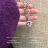 Colar Coração Roxo Elegante Hot Girl Feminino 2025 Novo Tendência Design de Nicho Corrente de Clavícula High-End Colar de Luxo Acessível