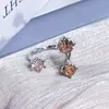 Anillo Abierto Multicolor de Diamantes de Zirconia Completos Más Vendido de Xiaohongshu, Lujo Accesible, Gama Alta, Anillo de Diseño de Nicho Super Brillante